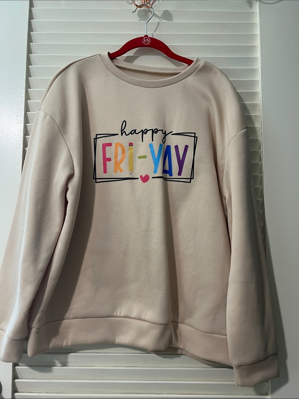 Happy Fri-Yay Crewneck Sweatshirt - Cream